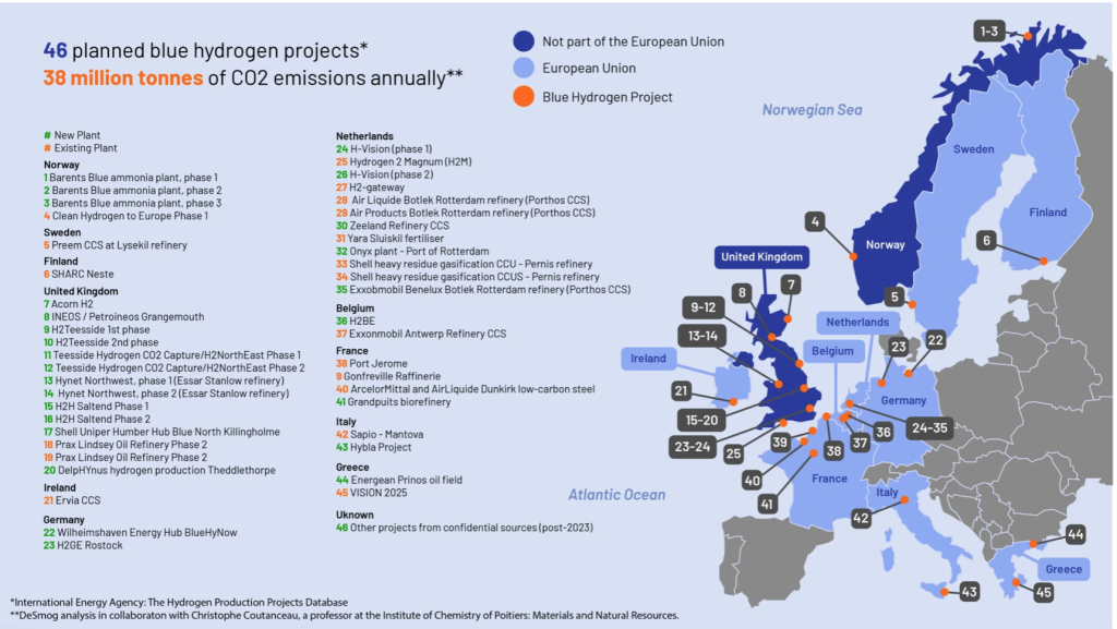 Europe’s Blue Hydrogen Plans Risk Generating Annual Emissions on Par With Denmark