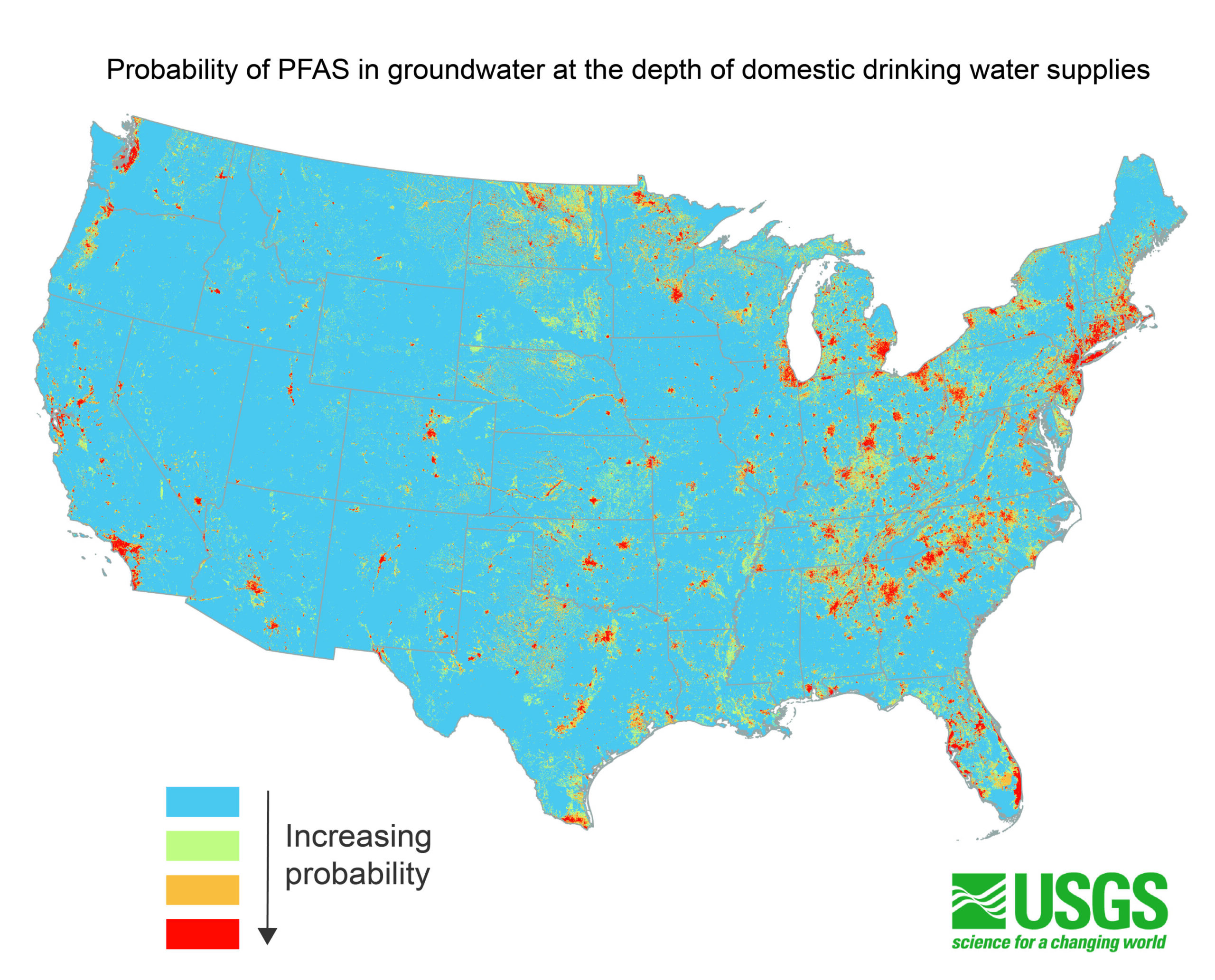 Millions in the US may rely on groundwater contaminated with PFAS for drinking water supplies